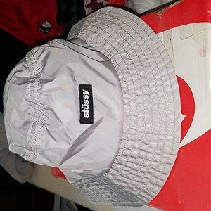 Stussy grey silver black bucket hat